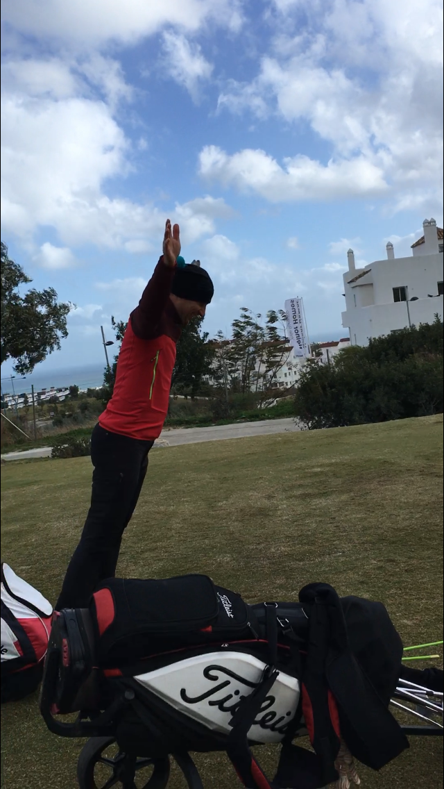 Golfer in the wind